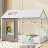 Bellemave® Twin Size House Bed with Roof and Window - Bellemave